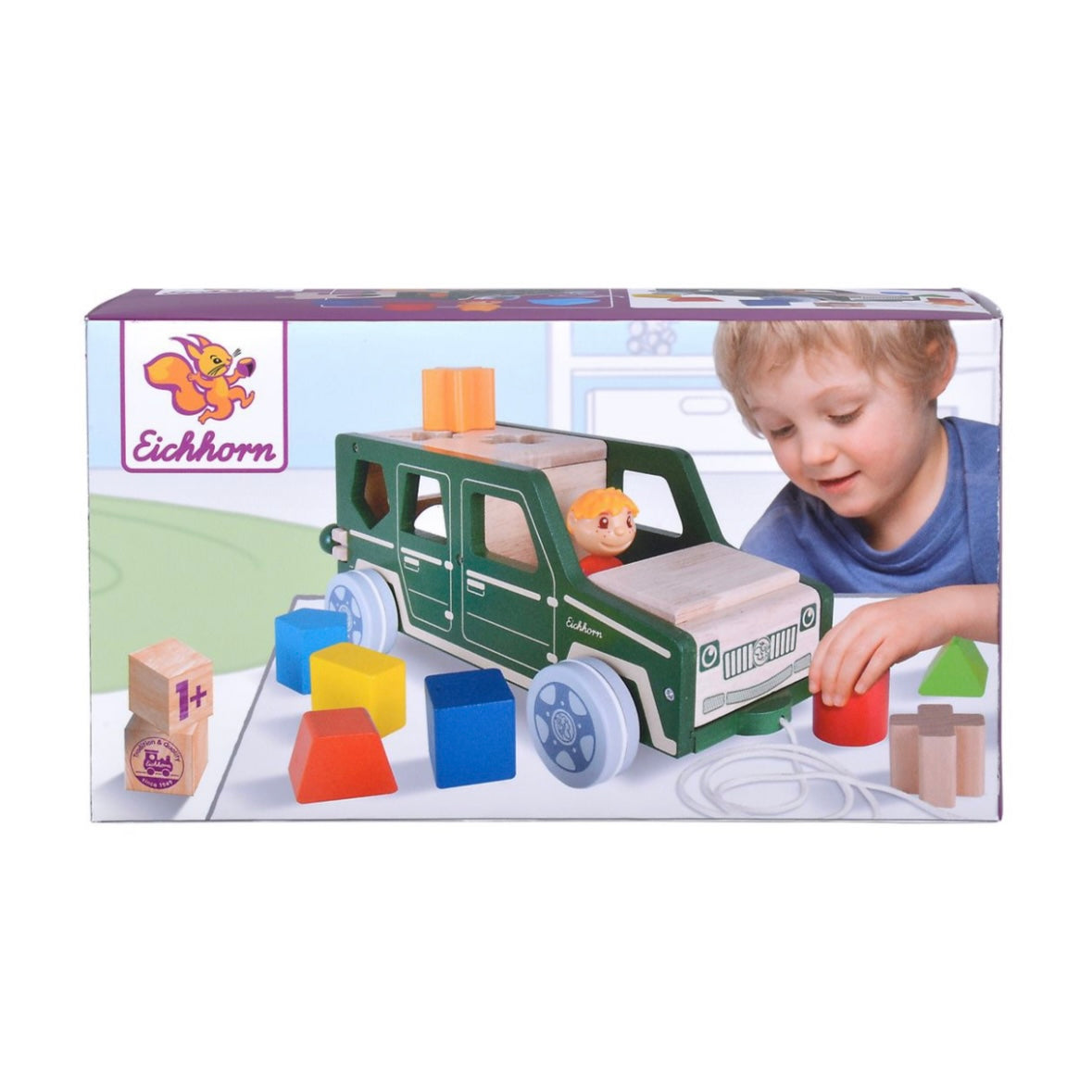 Eichhorn Wooden Shape Sorter Car – 1+ Years