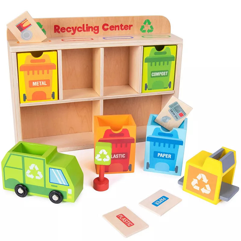 Tooky toy Wooden Recycling Center Sorting Toy (Ages 3+)