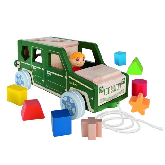 Eichhorn Wooden Shape Sorter Car – 1+ Years
