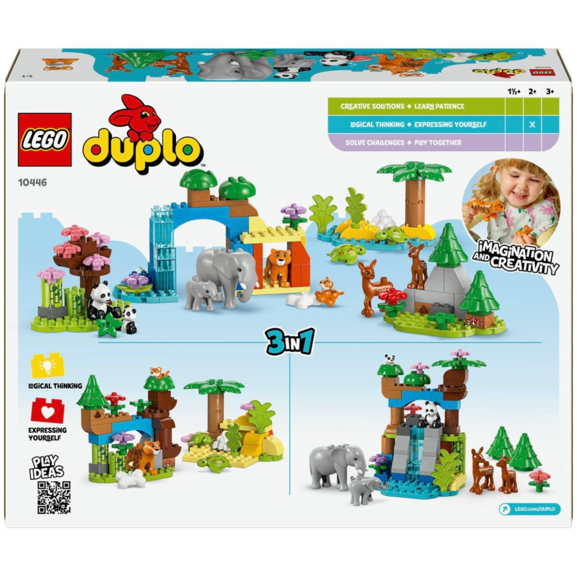 LEGO DUPLO 3-in-1 Wild Animal Families – 92 Pieces (Ages 2+)