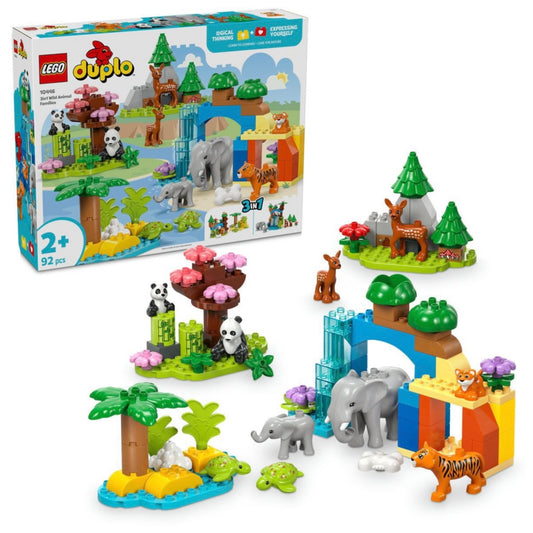 LEGO DUPLO 3-in-1 Wild Animal Families – 92 Pieces (Ages 2+)
