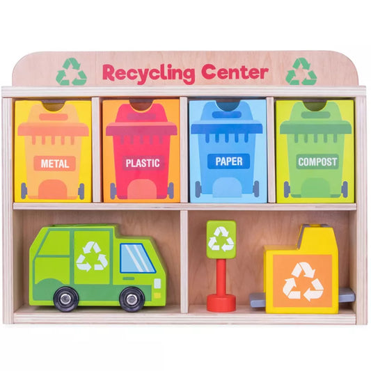 Tooky toy Wooden Recycling Center Sorting Toy (Ages 3+)
